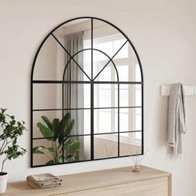 vidaXL Espelho de parede arqueado 100x50 cm ferro preto