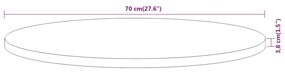 Tampo de mesa redondo Ø70x3,8 cm madeira de acácia maciça