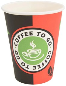 Copos de café de papel 1000 pcs 12oz 300ml vermelho e preto