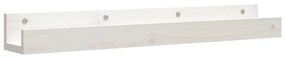 Prateleiras de parede 2 pcs 80x12x9 cm pinho maciço branco