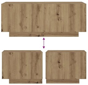 Mesa cabeceira 100x35x40cm derivados madeira carvalho artisiano