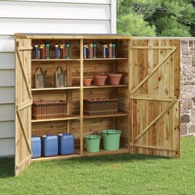 vidaXL Abrigo p/ ferramentas de jardim 163x50x171 cm pinho maciço
