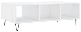 Mesa de centro 104x60x35 cm derivados madeira branco brilhante