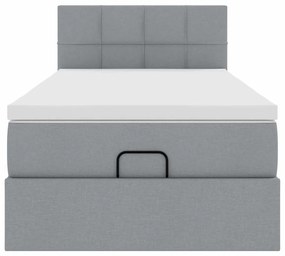Estrutura cama otomana colchão 90x190 cm tecido cinzento claro
