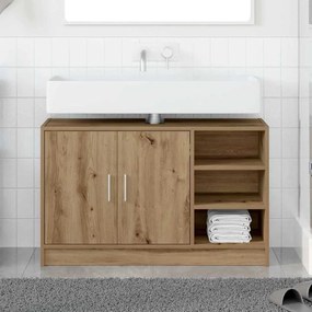 vidaXL Armário de Pia com porta Carvalho Artesanal 90 x 29 x 55 cm
