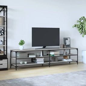Móvel de TV 200x30x50cm derivados madeira/metal cinzento sonoma