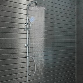 145056 vidaXL Conjunto de duche com chuveiro fixo e de mão aço inoxidável