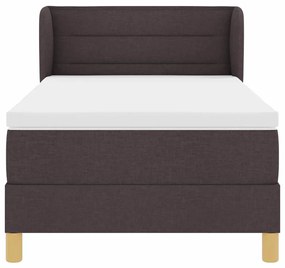 Cama Box Spring vidaXL com Colchão Castanho Escuro 90x200 cm Tecido