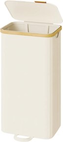 Cesto de roupa suja com tampa, 100L,  42 x 32 x 75 cm Branco Creme