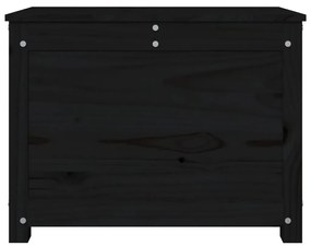 Caixa de arrumação 60x32x45,5 cm madeira de pinho maciça preto