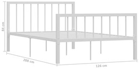 Estrutura de cama 120x200 cm metal branco