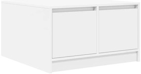 Mesa de centro com gavetas 70,5x70x40 cm branco