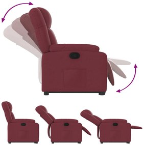 Poltrona reclinável elevatória tecido vermelho tinto