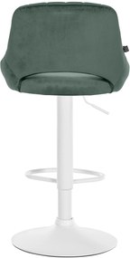 Banco alto Milet em veludo com estrutura branca 85-106 x 47 x 48 cm Verde
