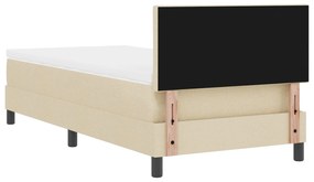 Cama Box com Colchão &amp; LED Creme 90x190 cm Tecido