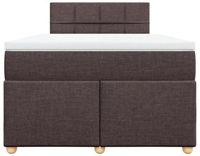 Cama com molas/colchão 120x200 cm tecido castanho-escuro