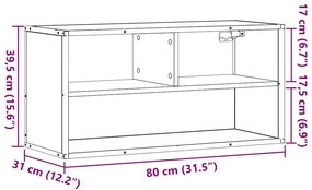 Móvel p/ TV 80x31x39,5 cm deriv. madeira/metal carvalho sonoma