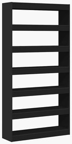 Estante Preta Madeira de engenharia 100 x 30 x 198 cm Estante