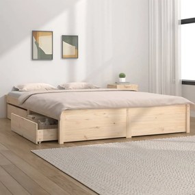 Estrutura de cama com gavetas 150x200 cm tamanho King