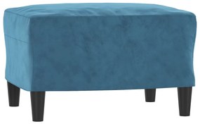 3 pcs conjunto de sofás com almofadas veludo azul
