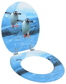 146910 vidaXL Assento de sanita com tampa MDF design pinguim