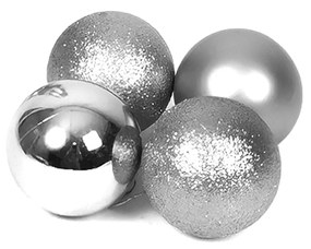 Bola Natal Prateada 7CM Pack 4