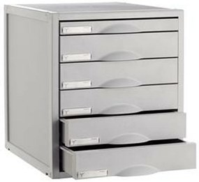 Gabinete de Arquivo Modular Archivo 2000 ArchiSystem 6 Gavetas Cinzento (35,6 x 31,6 x 36,2 cm)