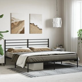 Estrutura de cama com cabeceira 183x213 cm metal preto