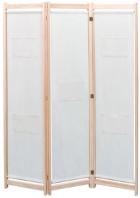 Divisória de quarto com 3 painéis 120x170x4 cm tecido creme