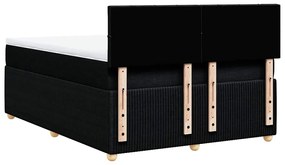 Cama com molas/colchão 160x200 cm tecido preto