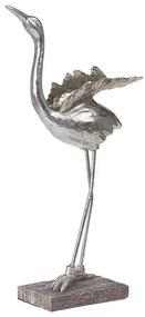 Figura decorativa prateado e castanho escuro 60 cm CRANE Beliani