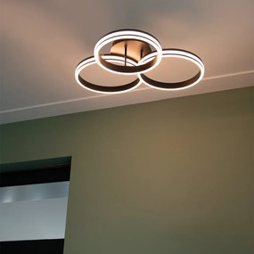 Candeeiro de teto preto com LED 3-passos regulável 3-luzes - Navara