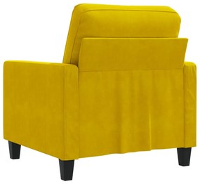 Poltrona 60 cm veludo amarelo