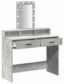 Mesa de Maquilhagem vidaXL com Luzes LED Cinza Claro 100x41x140 cm