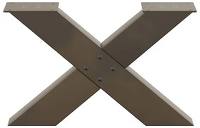 Pés para mesa de centro em formato de X, 2 peças, aço natural, 60x(30-