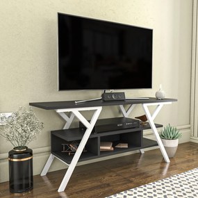 Móvel TV Minerva – Branco/Antracite – 120x35x55 cm