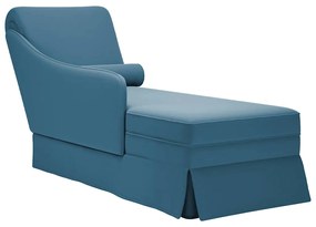 Chaise lounge c/ reforço/apoio de braços direito veludo azul