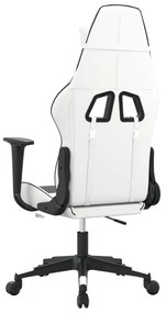 Cadeira gaming couro artificial branco e preto