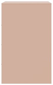 Mesas de cabeceira 2 pcs 34,5x39x62 cm aço rosa