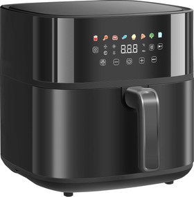 Airfryer de 8 L, 1700 W, 8 programas, ecrã tátil LED, temperatura regulável e temporizador, preta