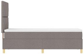Cama Box Spring com Colchão Taupe 80x200 cm Tecido