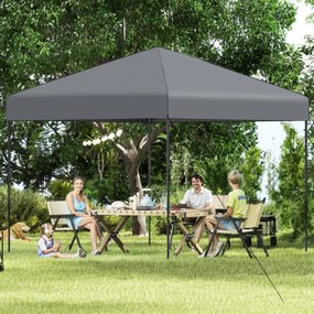Tenda dobrável com bolsa de transporte e altura ajustável em 3 posições para jardim, festas, eventos 295 x 295 cm cinza