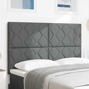 vidaXL Cabeceira Design de Blocos de Diamante Cinza Escuro 140 cm em Tecido.