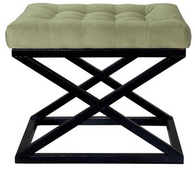 Pouffe Capraz – Preto e Verde – 50 cm x 42 cm x 40 cm