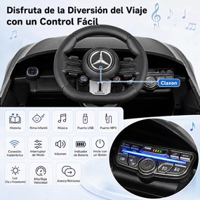Carro Elétrico Infantil 2 a 5 anos até 25 kg, 99 x 54 x 43 cm, Comando à Distância, Preto