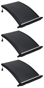 Painéis de aquecimento solar curvos p/ piscina 3 pcs 110x65 cm