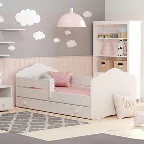 Cama infantil Fala 160x80 com gaveta branca - colchão e estrado incluído