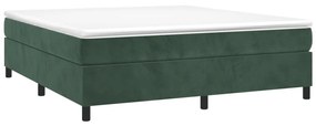 Estrutura de cama 160x200 cm veludo verde-escuro