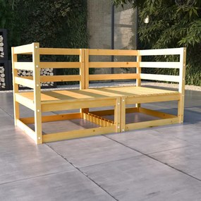 vidaXL Sofá de 2 lugares para jardim pinho maciço