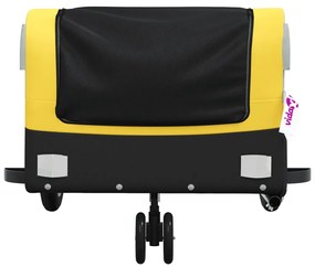 Reboque para bicicleta 30 kg ferro preto e amarelo